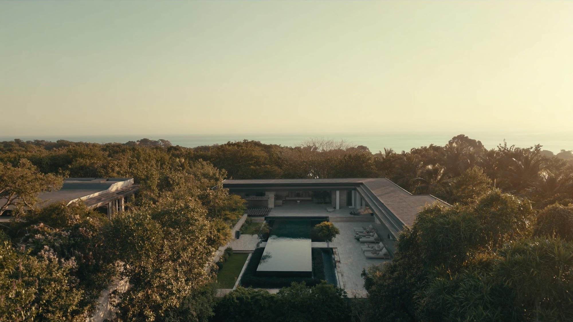 Bali villa estate at golden hour