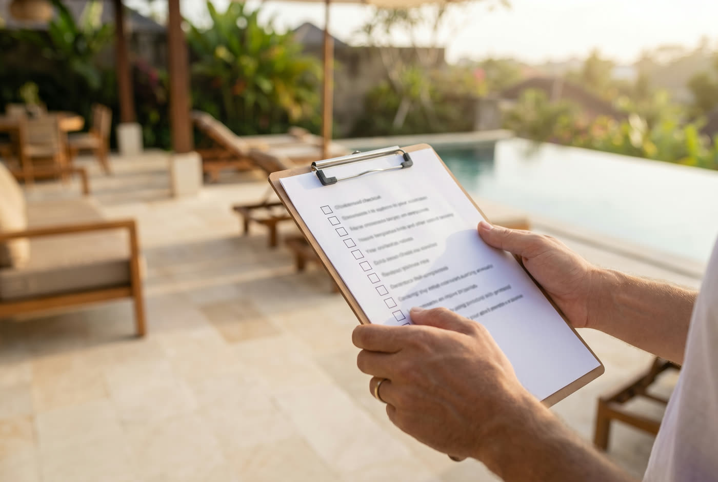 Recording findings on a property checklist